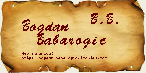 Bogdan Babarogić vizit kartica